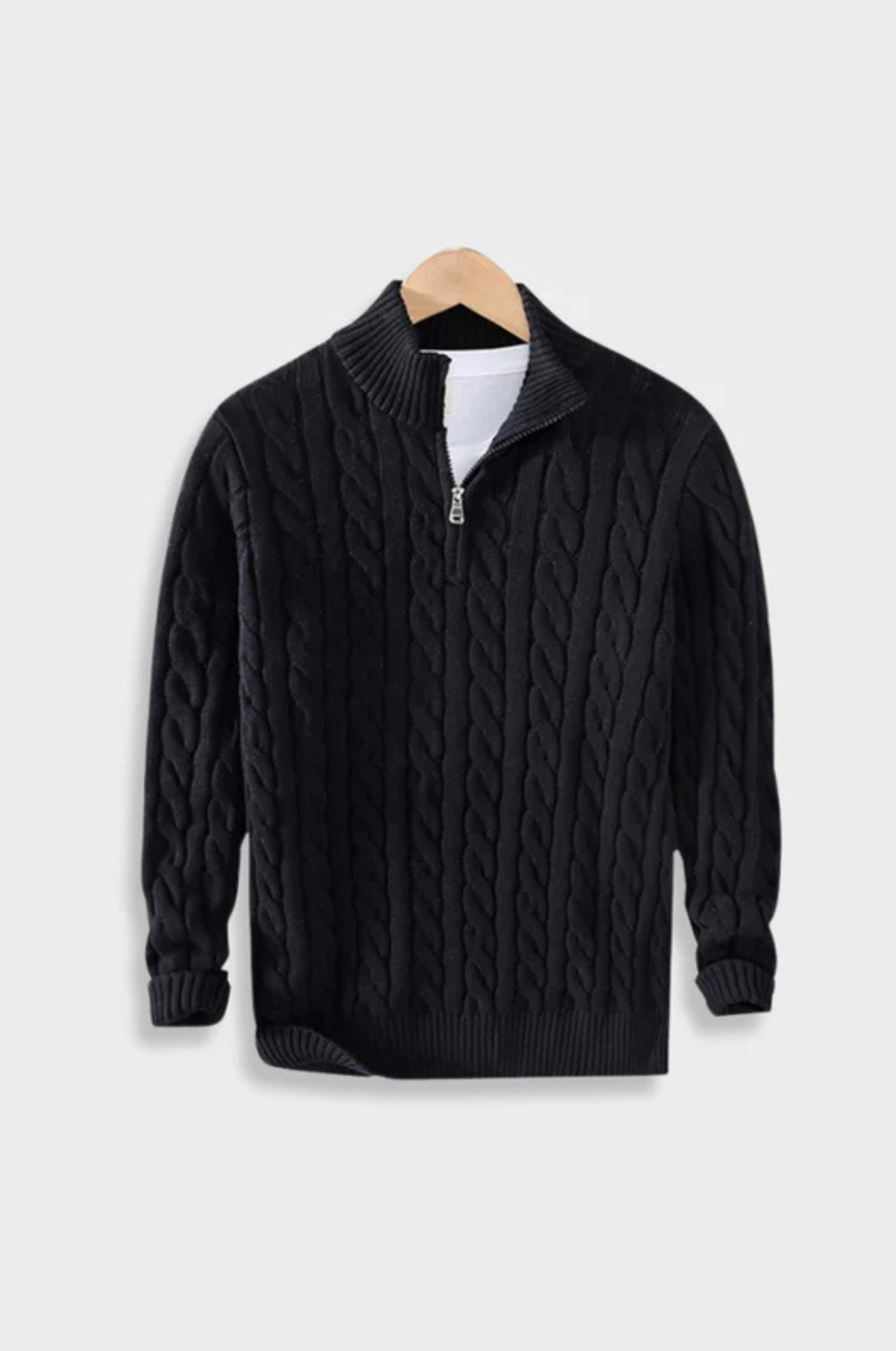 Prošívaný zipový svetr