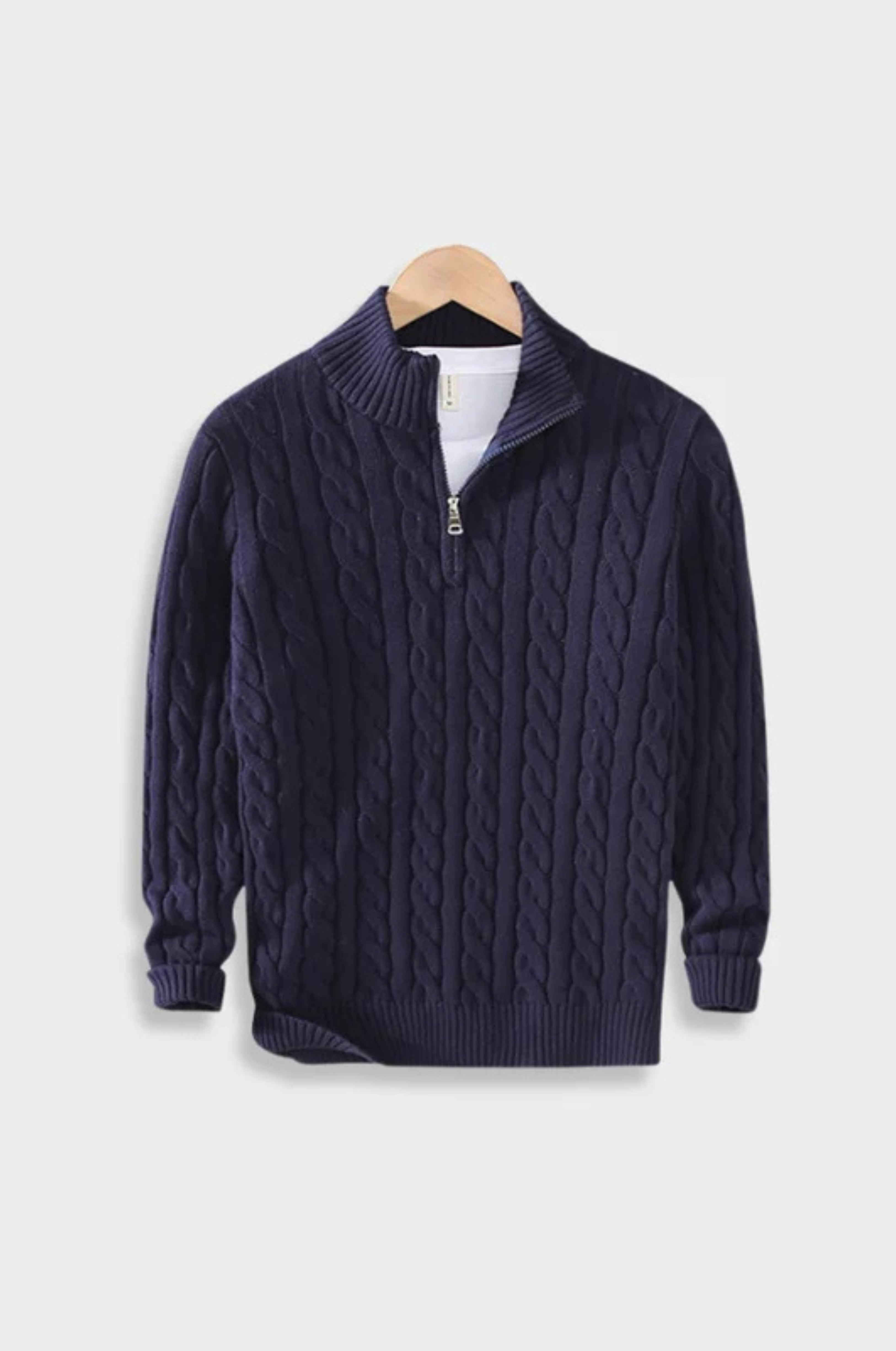 Prošívaný zipový svetr