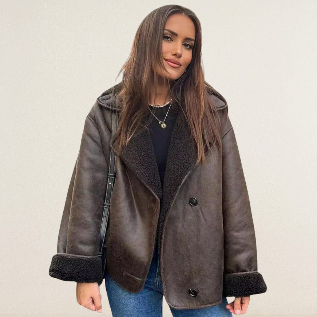 Renata – Stylový kabát s kožešinovým podšitím