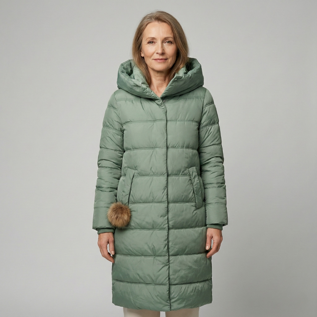 Karolína | Stylová dlouhá zimní bunda s kapucí