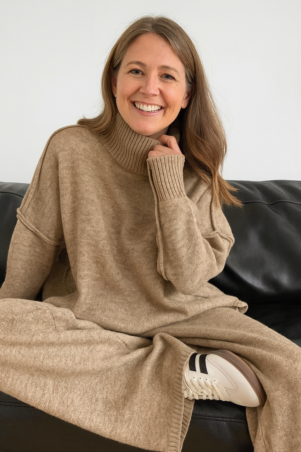 Stella - Pohodlný a volný pletený set kalhot