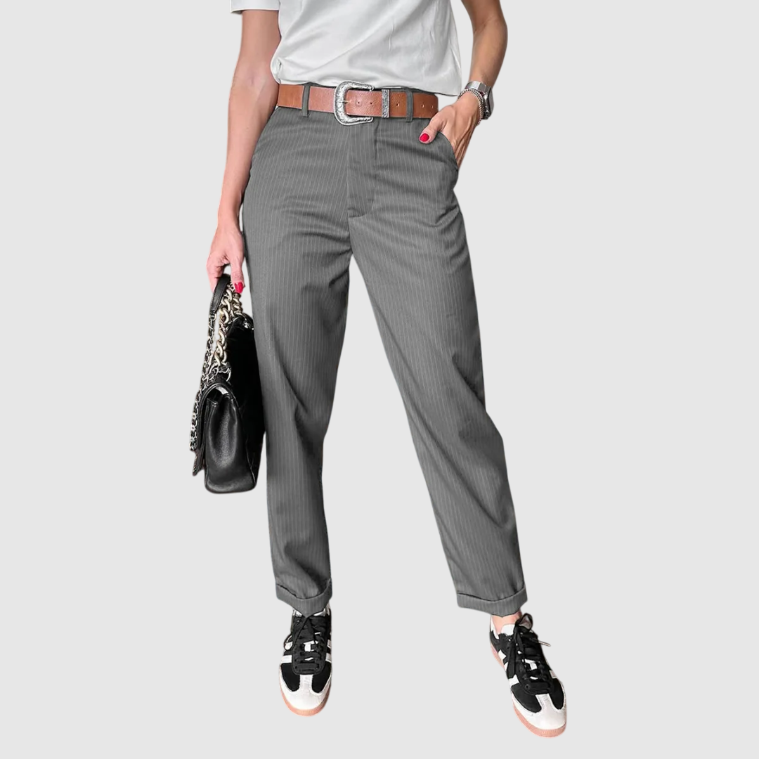 Mathilda - Pruhované oblekové kalhoty