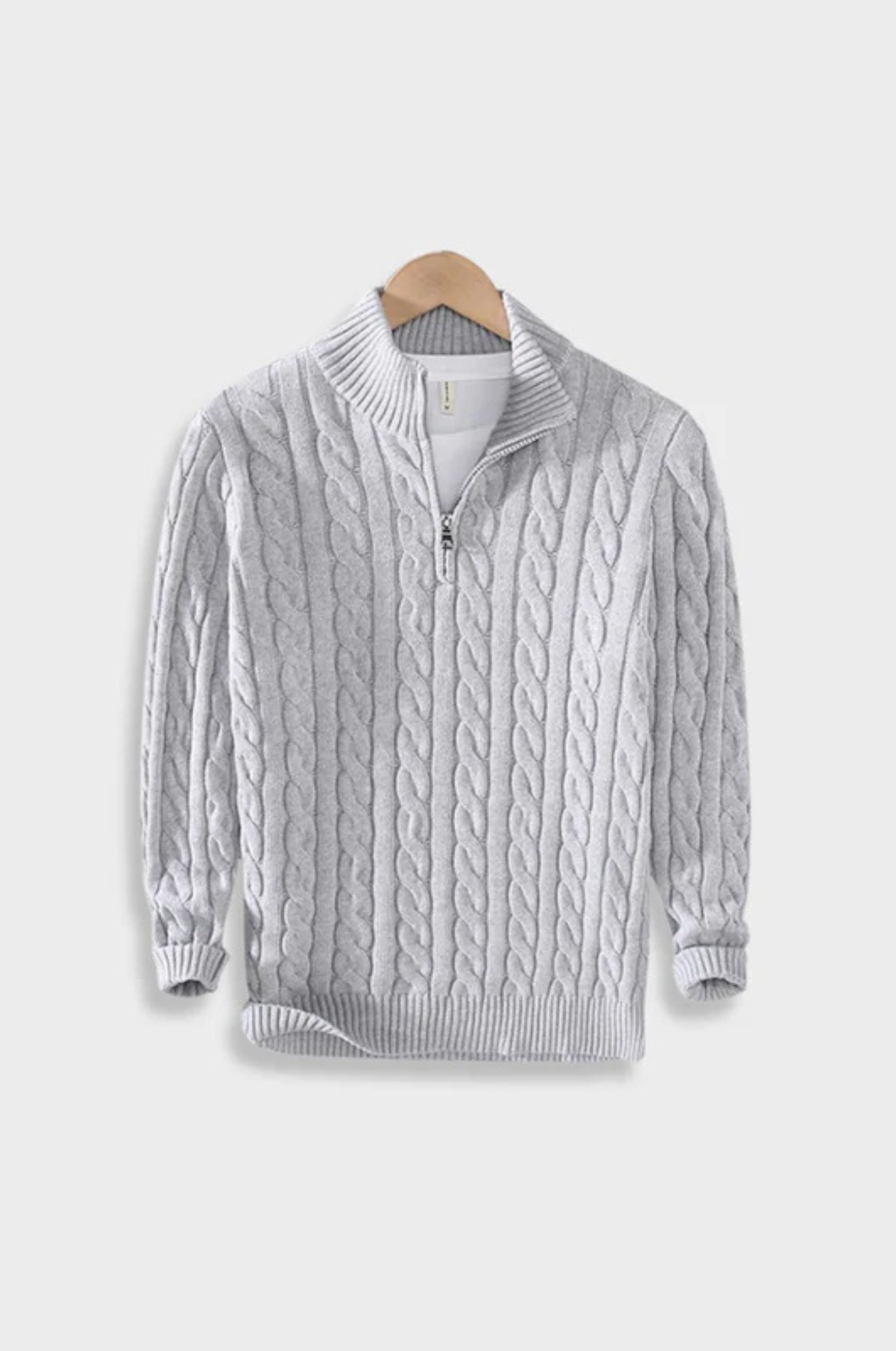 Prošívaný zipový svetr