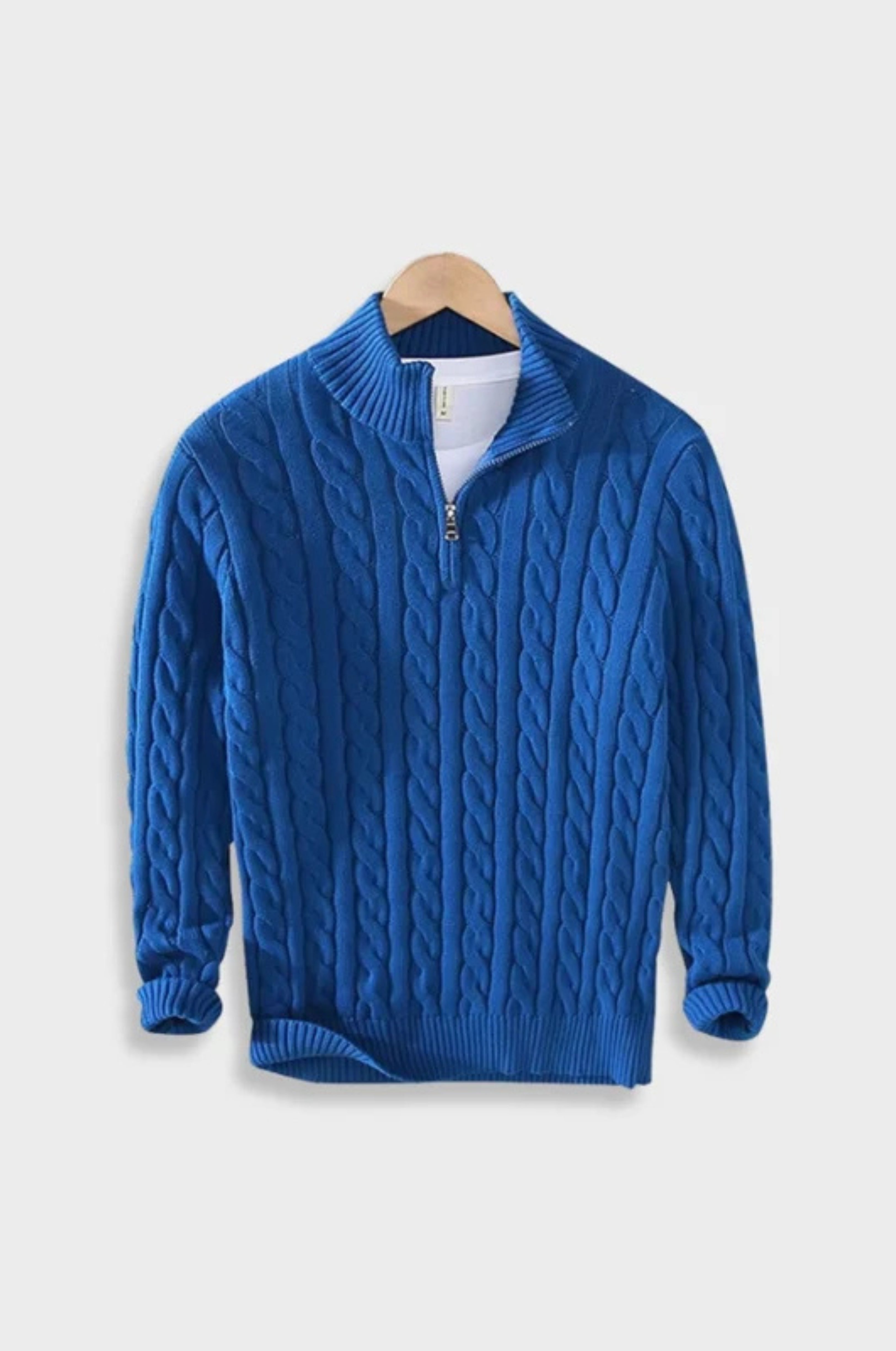 Prošívaný zipový svetr