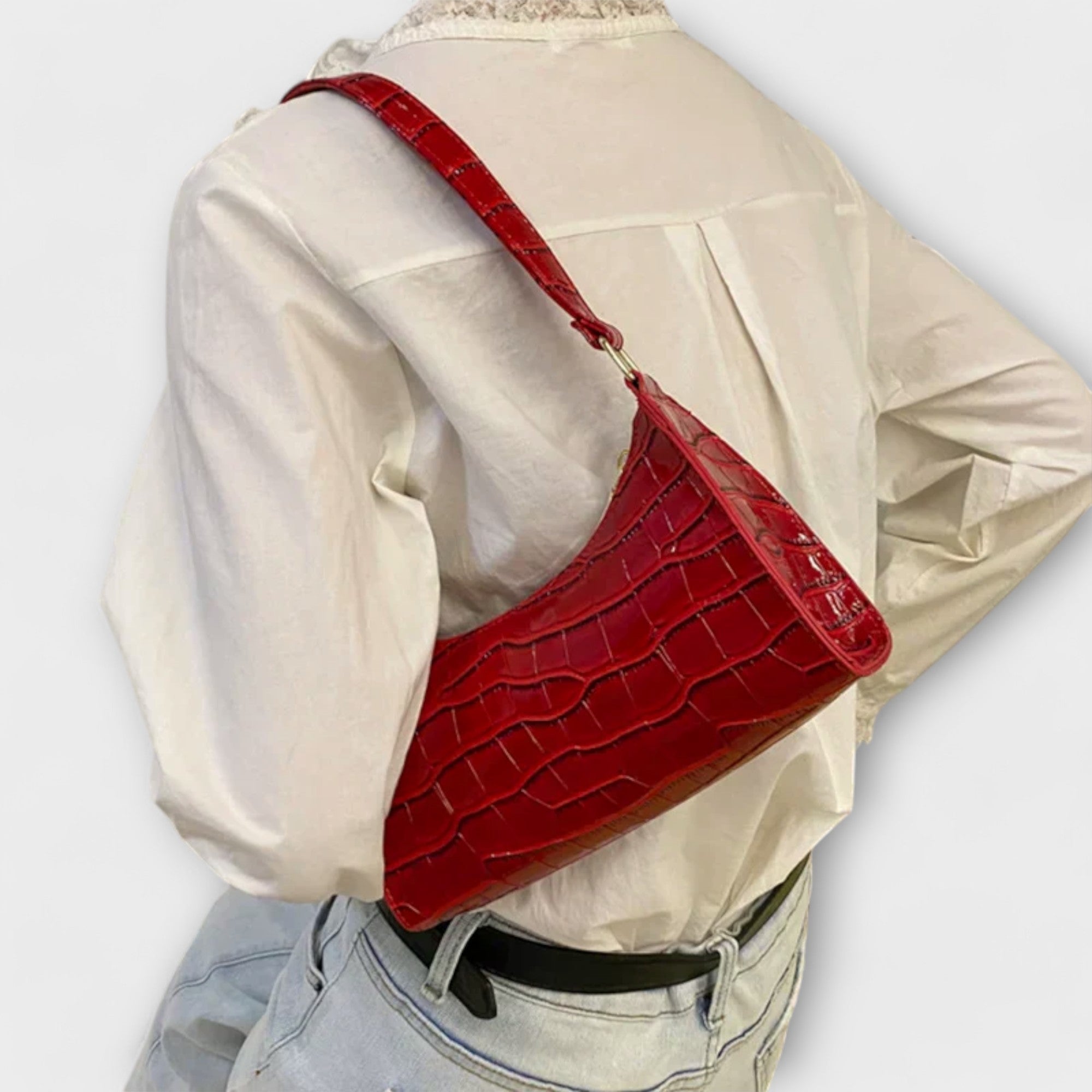 Viktorya - Lesklá Kožená Taška