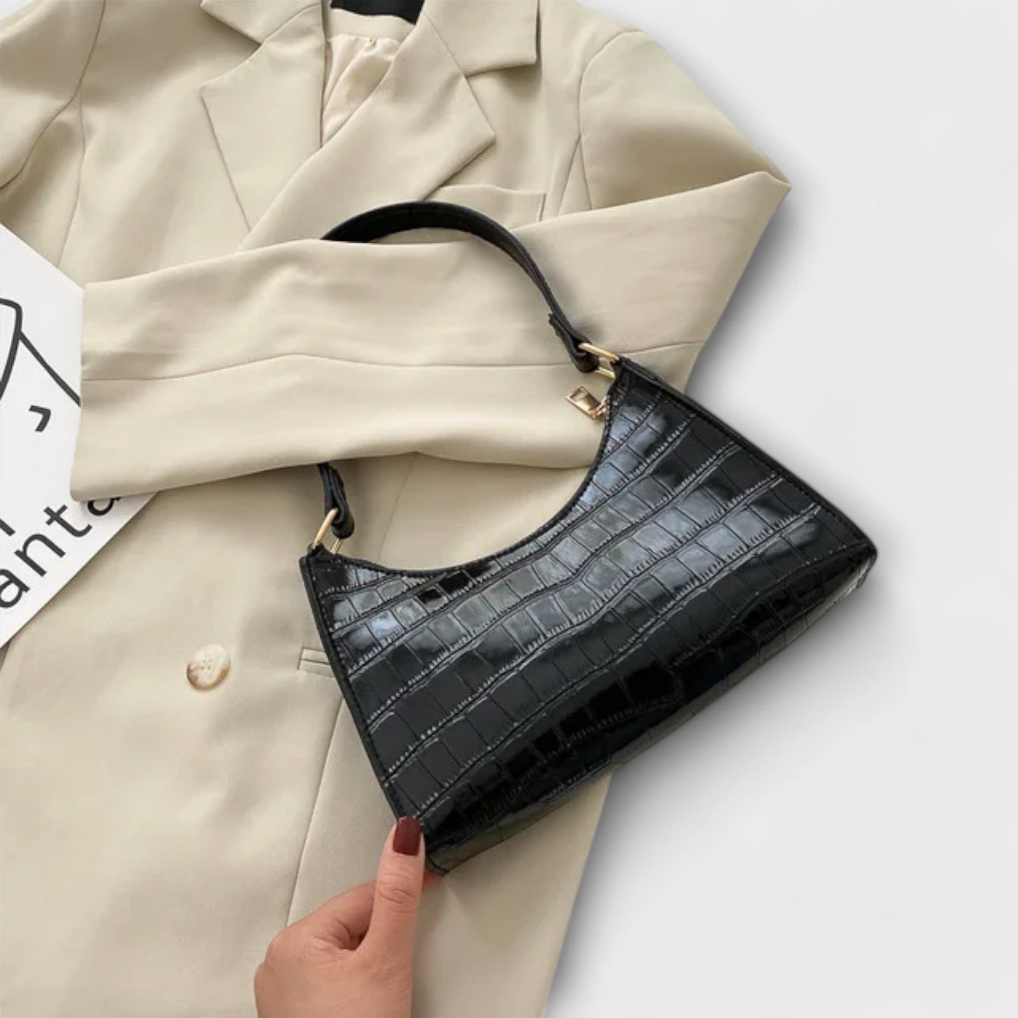 Viktorya - Lesklá Kožená Taška