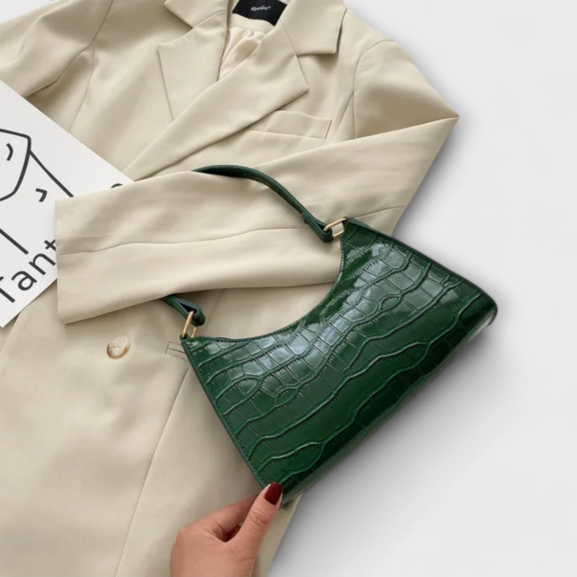 Viktorya - Lesklá Kožená Taška