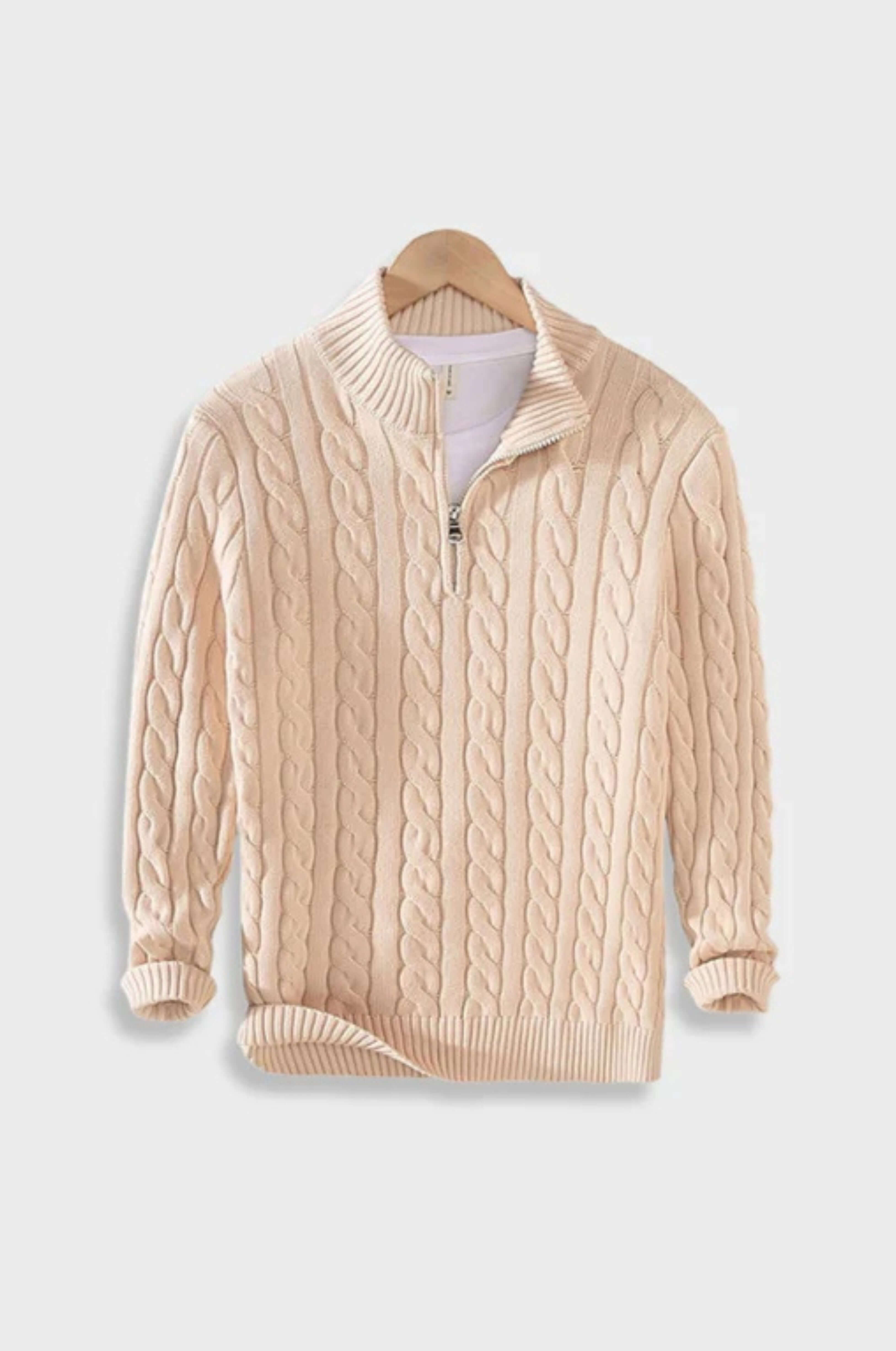 Prošívaný zipový svetr