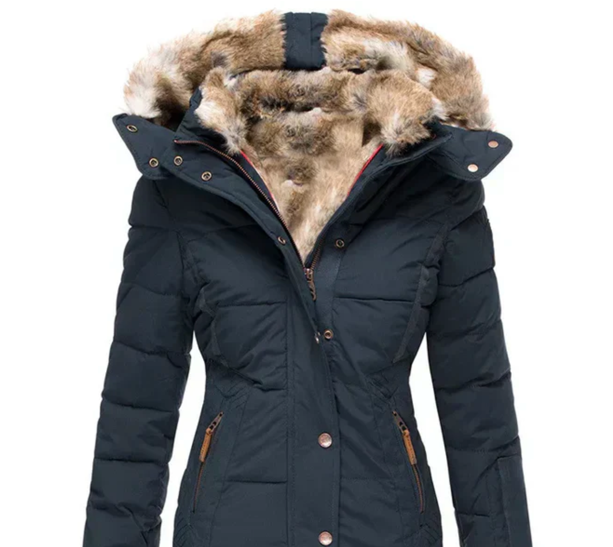 Kabát Bella – Teplý zimní kabát s měkkou kožešinovou podšívkou