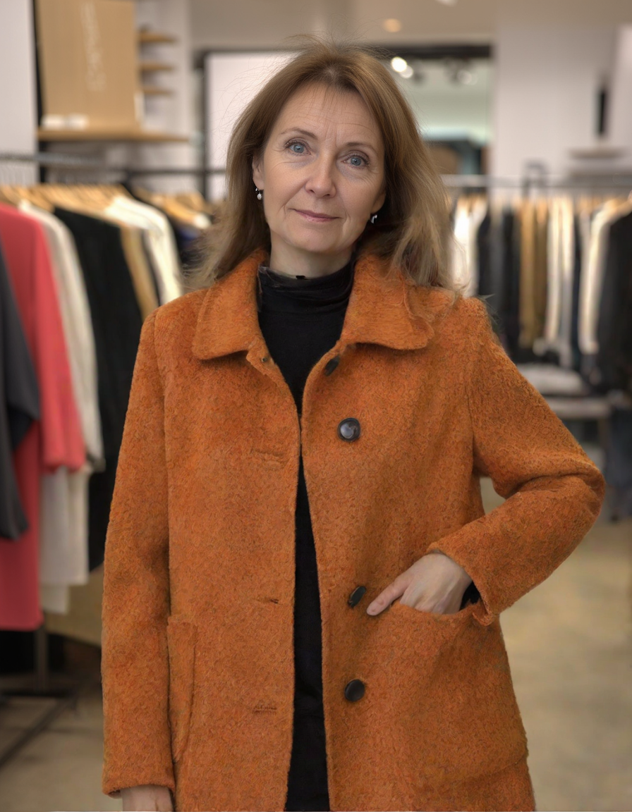 Stella-Marie | Dámský kabát s elegantním vysokým límcem