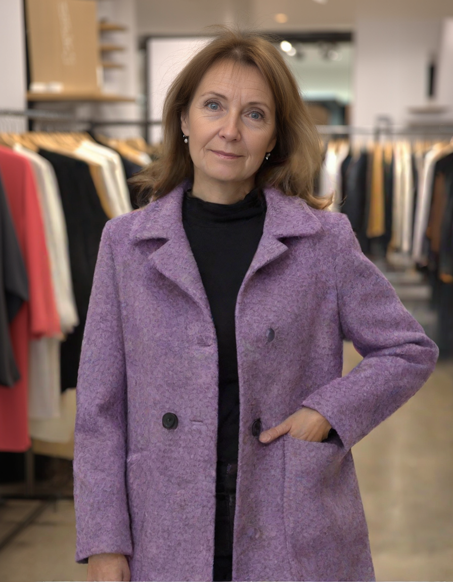 Stella-Marie | Dámský kabát s elegantním vysokým límcem