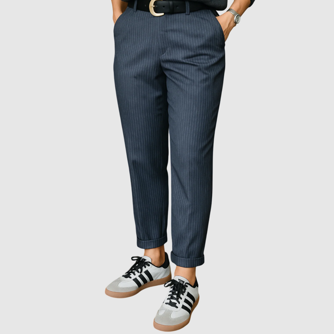 Mathilda - Pruhované oblekové kalhoty