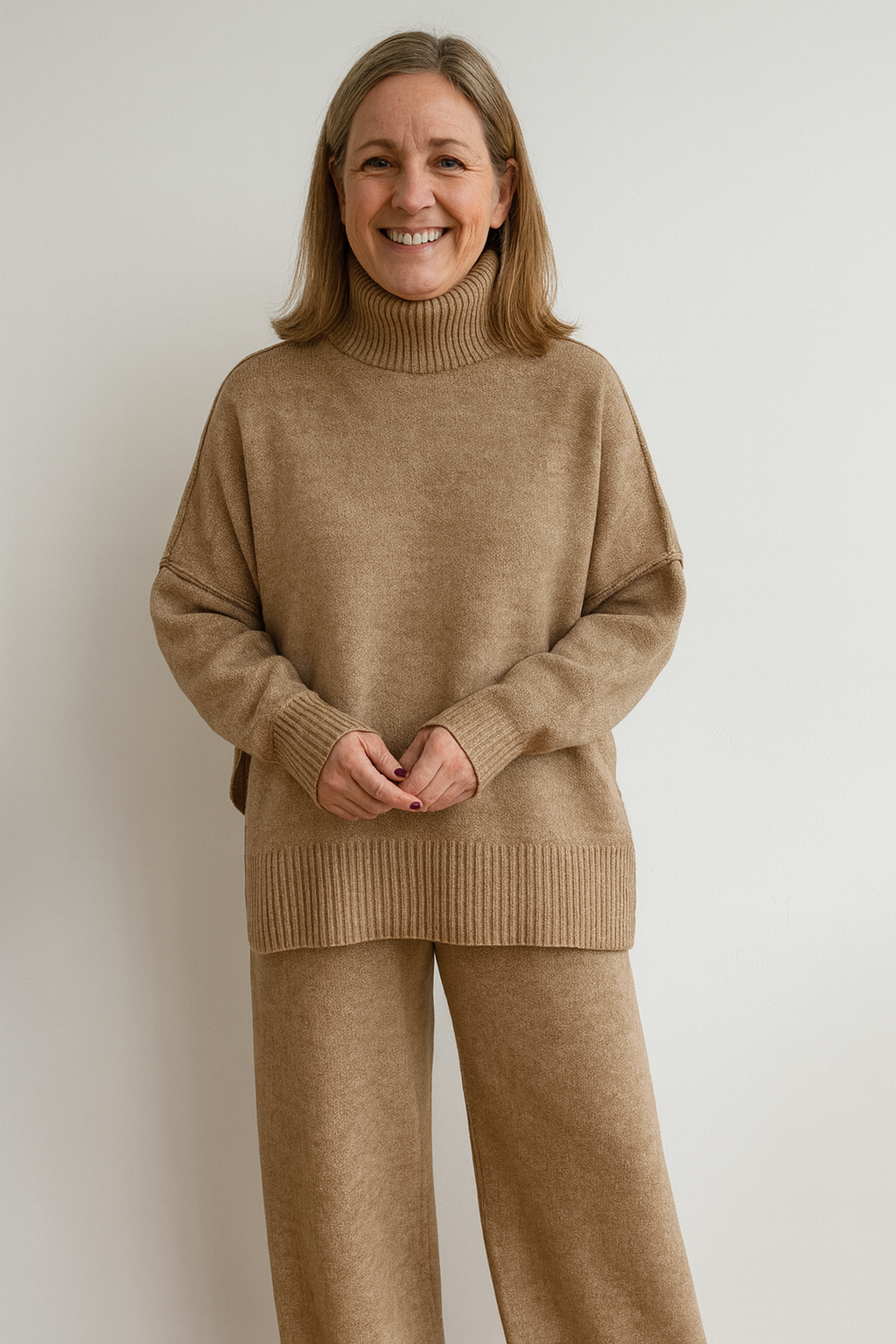 Stella - Pohodlný a volný pletený set kalhot