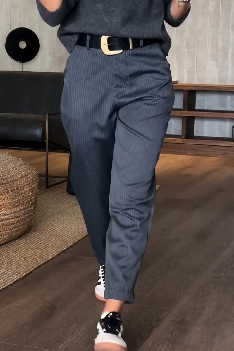 Mathilda - Pruhované oblekové kalhoty