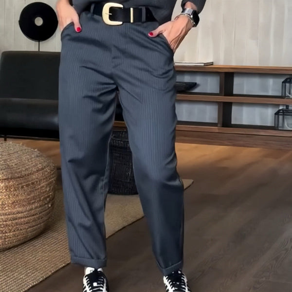 Mathilda - Pruhované oblekové kalhoty